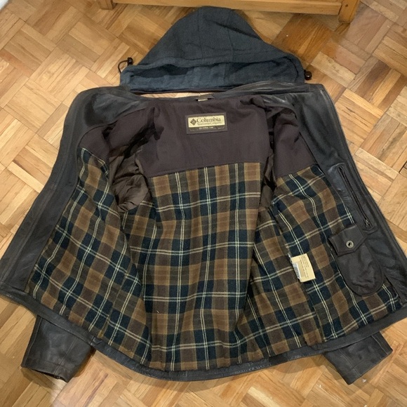 Columbia Leather Jacket Brown Size L/G - Picture 3 of 7